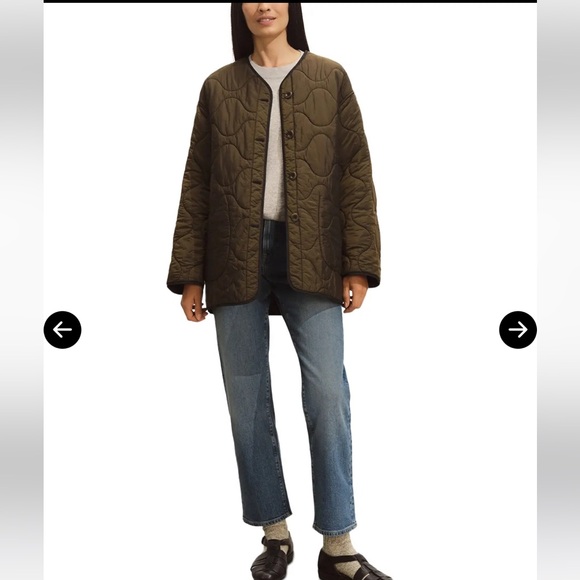 * NWOT * Buck Mason Womens Quilted reversible Jacket Olive Green/ Black XS - Picture 8 of 10